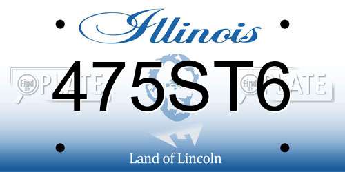 475ST6 Illinois License Plate