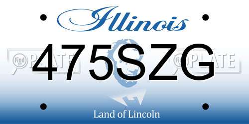 475SZG Illinois License Plate