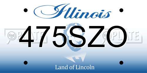 475SZO Illinois License Plate