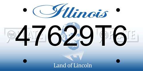 47629T6 Illinois License Plate
