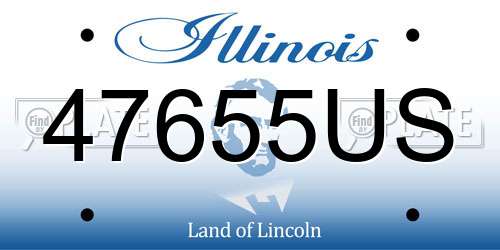 47655US Illinois License Plate