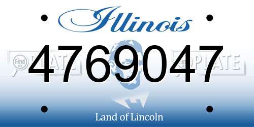 4769047 Illinois License Plate