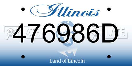 476986D Illinois License Plate
