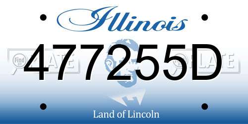 477255D Illinois License Plate