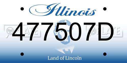 477507D Illinois License Plate