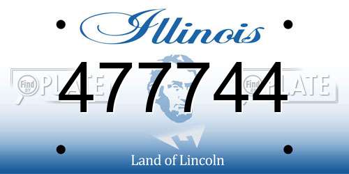 477744 Illinois License Plate