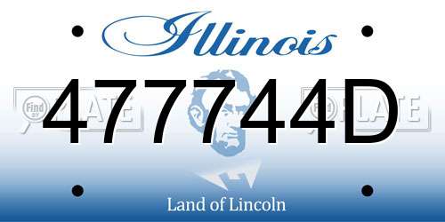 477744D Illinois License Plate