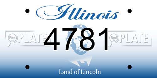 4781 Illinois License Plate