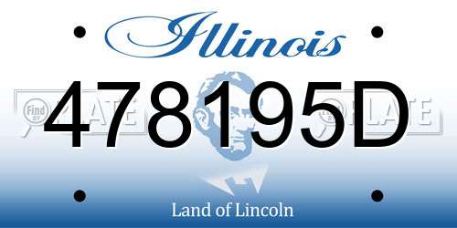 478195D Illinois License Plate