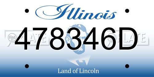 478346D Illinois License Plate