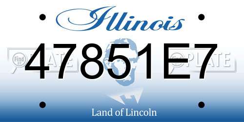 47851E7 Illinois License Plate