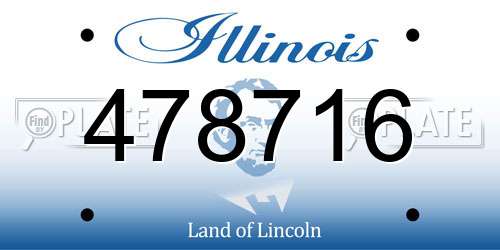 478716 Illinois License Plate