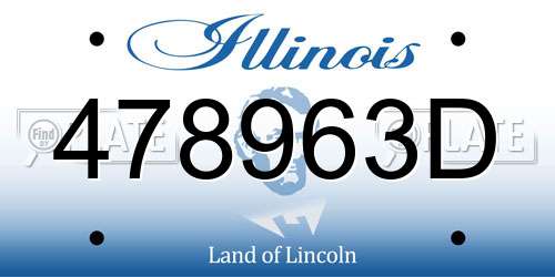478963D Illinois License Plate