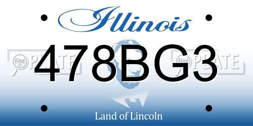 478BG3 Illinois License Plate