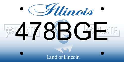 478BGE Illinois License Plate