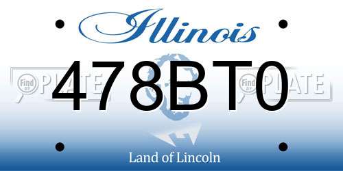 478BT0 Illinois License Plate