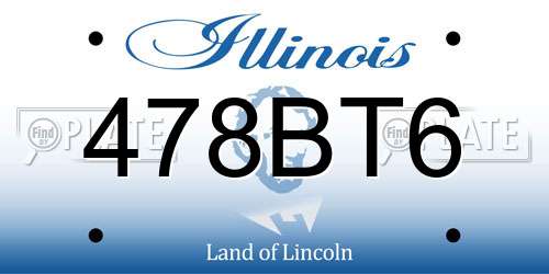 478BT6 Illinois License Plate
