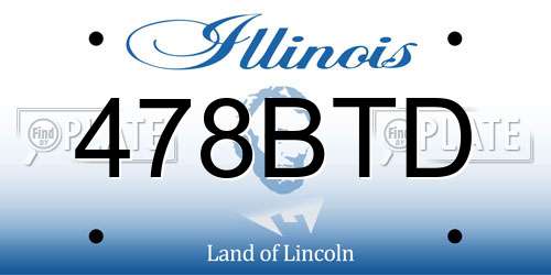 478BTD Illinois License Plate