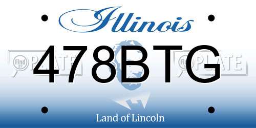 478BTG Illinois License Plate