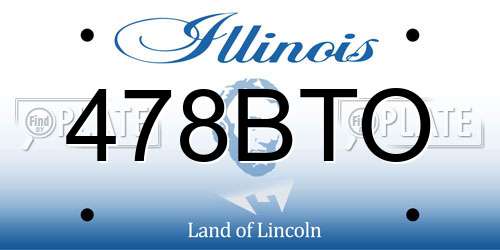 478BTO Illinois License Plate
