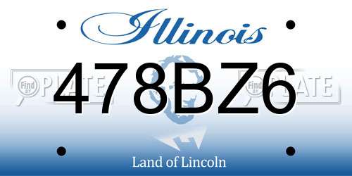 478BZ6 Illinois License Plate