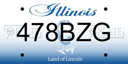 478BZG Illinois License Plate
