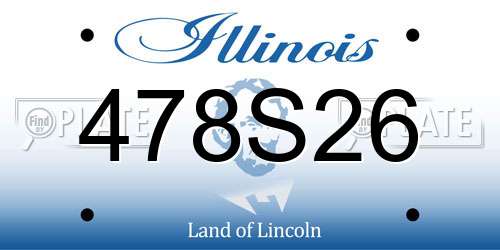 478S26 Illinois License Plate