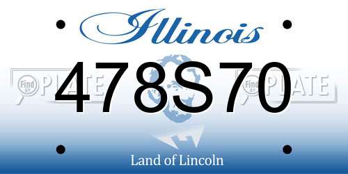 478S70 Illinois License Plate