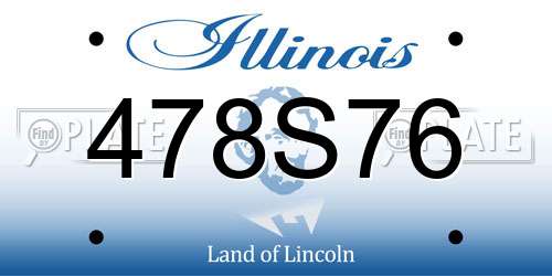 478S76 Illinois License Plate