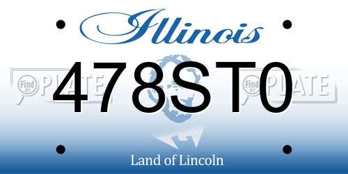 478ST0 Illinois License Plate