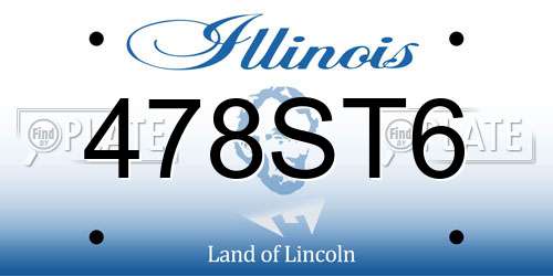 478ST6 Illinois License Plate