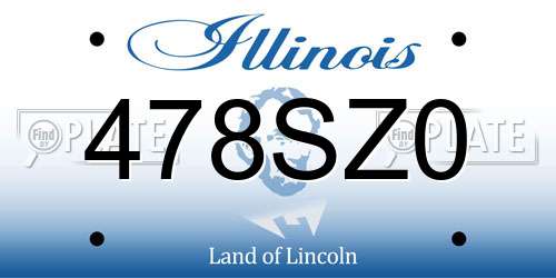 478SZ0 Illinois License Plate