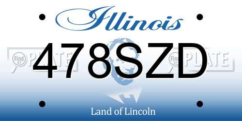 478SZD Illinois License Plate