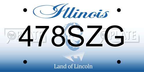 478SZG Illinois License Plate