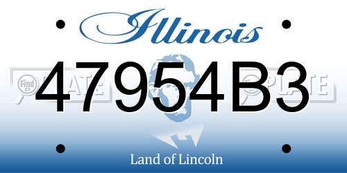 47954B3 Illinois License Plate