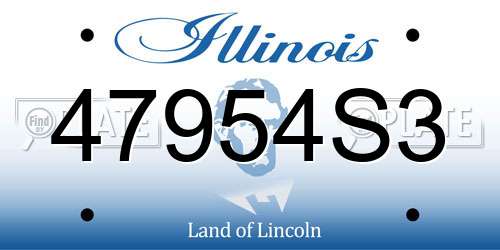47954S3 Illinois License Plate