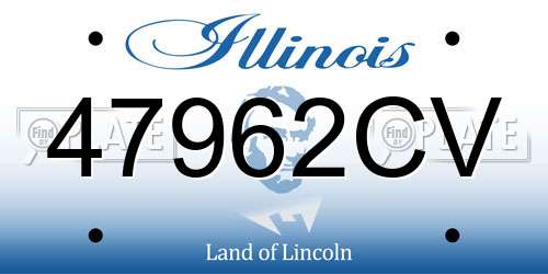 47962CV Illinois License Plate