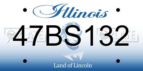 47BS132 Illinois License Plate