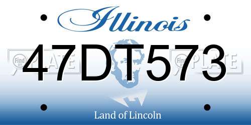 47DT573 Illinois License Plate