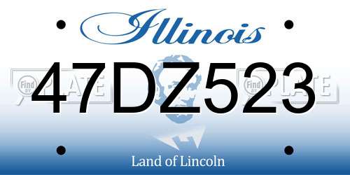 47DZ523 Illinois License Plate