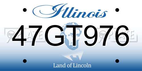 47GT976 Illinois License Plate