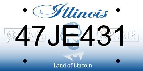 47JE431 Illinois License Plate