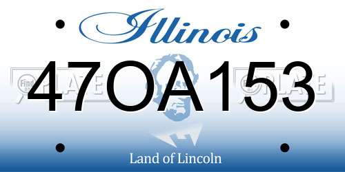 47OA153 Illinois License Plate