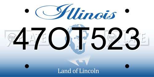 47OT523 Illinois License Plate
