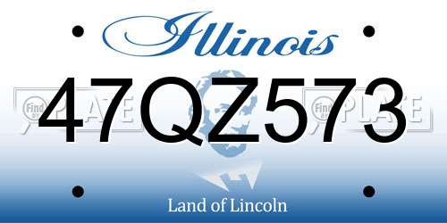 47QZ573 Illinois License Plate