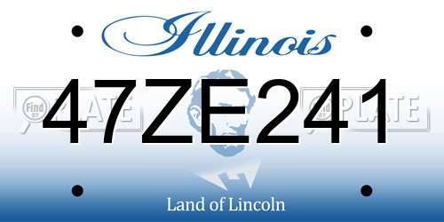 47ZE241 Illinois License Plate