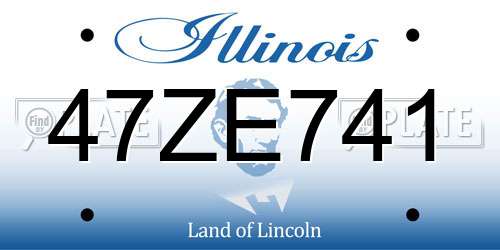 47ZE741 Illinois License Plate