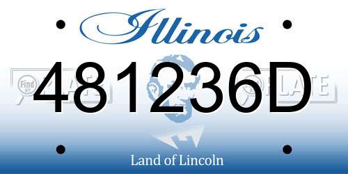 481236D Illinois License Plate