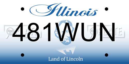 481WUN Illinois License Plate