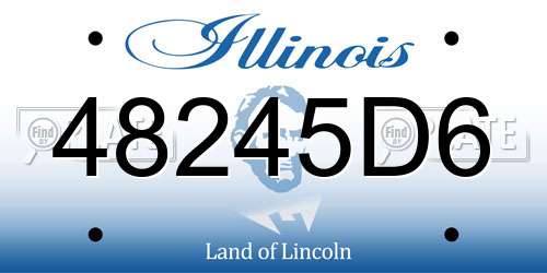48245D6 Illinois License Plate